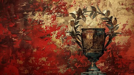 Wall Mural - A trophy with a colorful background.

