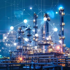 Wall Mural - Artificial Intelligence in Petrochemical Production: Highlight the integration of AI and machine learning technologies in optimizing petrochemical 