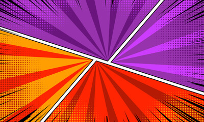 Blank colorful comic abstract background template