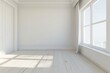 © imlane - White Cozy Modern Empty Room with Window on Right --No Shadows