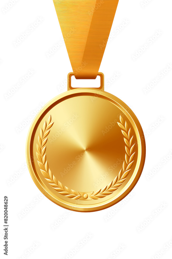 Gold medal isolated on transparent background, cut out, PNG. Stock ...