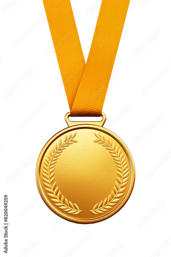 Gold medal isolated on transparent background, cut out, PNG. Stock ...