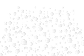 Transparent clean water bubbles isolated on white background. Monochrome underwater air bubbles on transparency background. PNG, Summer design elements