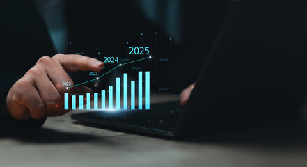 Wall Mural - business analytics tools charts and graphs with statistics to analyze business potential and forecas