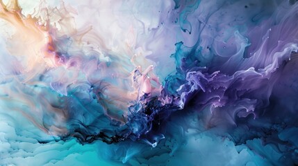 Wall Mural - Gorgeous abstraction created by slowly blending and softly combining liquid paints