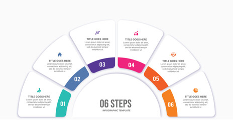 Six 6 Options Circle Cycle Infographic Template Design