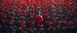 © Shutter2U - A sea of conformity met by one defiant leader, stark against the multitude in red