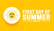 © Neelrong - June is First day of summer background template. Holiday concept. use to background, banner, placard, card, and poster design template with text inscription and standard color. vector illustration.