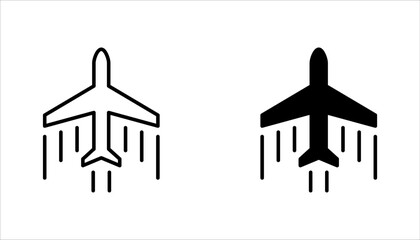 Plane icon set. vector illustration, pictogram isolated on white background. color editable