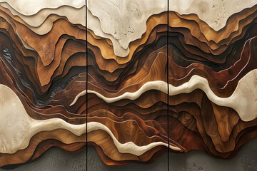 Abstract Wooden Wall Art with Layers of Wood.