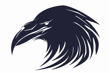 Wall Mural - Raven vector animal logo on white background