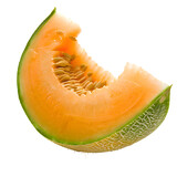 Cantaloupe melon slice isolated on transparent background