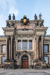 Wall Mural - Lemon squeezer octagon. Art gallery of the HfBK Dresden. entrance to a monomental building, one of the oldest art colleges in Germany. Dresden, Saxony, Germany