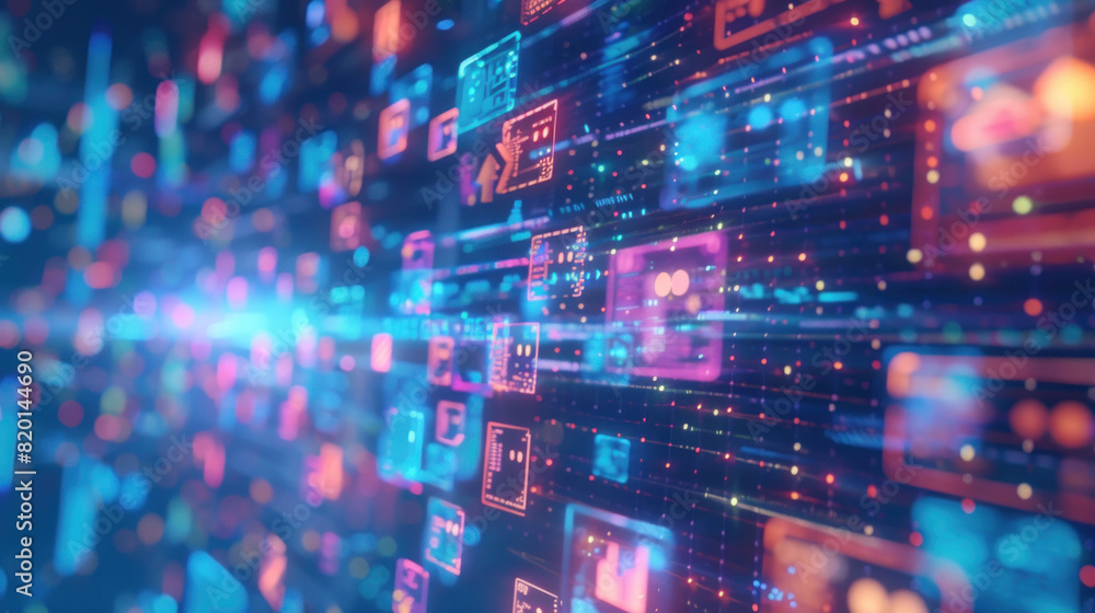 Abstract background with binary code, digital. Futuristic network of ...