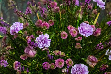 Wall Mural - Beautifully Colorful Flowers Basket Decoration