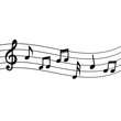 © FyfaMetarial - Music notes, song, melody or tune flat vector icon. Musical wave. Musical key signs, music festival