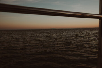 water displaced by a moving boat in the sea