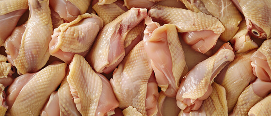 Wall Mural - A close up of raw chicken pieces