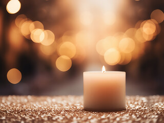 Poster - Gentle candle glow softly illuminates, casting a tranquil backdrop