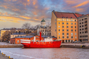 Wall Mural - Helsinki city skyline, cityscape of Finland