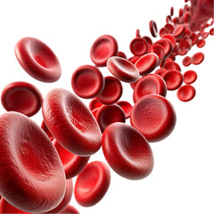 Wall Mural - erythrocytes bloods cell stream transparent background