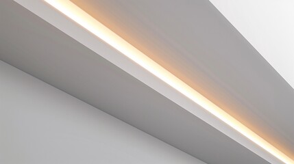 Wall Mural - Contemporary Parapet Wall in Bright White with Integrated Lighting and Clean Lines