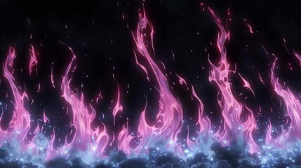 Wall Mural - Pink Flames Lighting Up the Night Sky