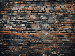 Wall Mural - Dark brick wall, painted black, creates a textured backdrop in home or office