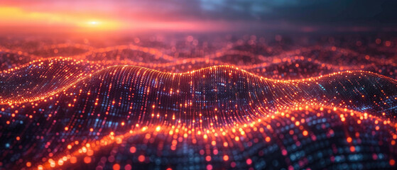 Explore the new era of data visualization with this abstract masterpiece. A fusion of data science and visual management. Hand-edited