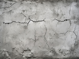 Poster - Gray concrete wall texture, cracked and scratched, ideal for backgrounds