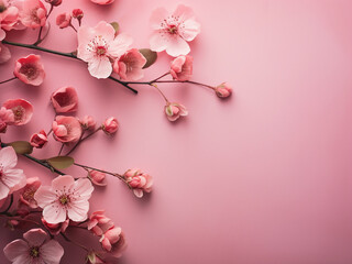 Wall Mural - Floral arrangement displayed on pink backdrop