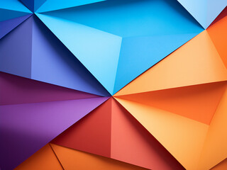 Wall Mural - Geometric designs adorn colorful paper backgrounds