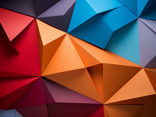Wall Mural - Colorful paper background features geometric patterns