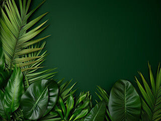 Poster - Vibrant green foliage contrasts beautifully against the colorful backdrop