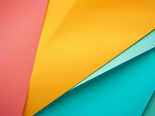 Poster - Pastel paper backgrounds in turquoise, yellow, and pink hues