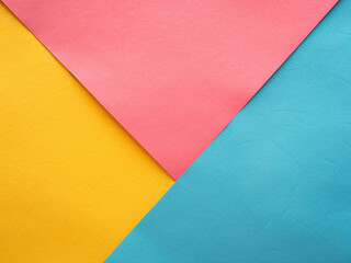 Poster - Soft pastel hues: turquoise, yellow, and pink paper textures