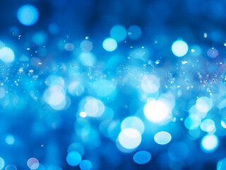 Wall Mural - Abstract blue bokeh light blurs in the backdrop