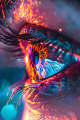 Poster - Futuristic Augmented Neon Eye