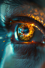 Poster - Futuristic Augmented Neon Eye