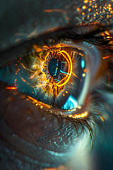 Poster - Futuristic Augmented Neon Eye