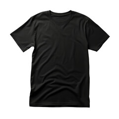 Wall Mural - Black t shirt isolated on transparent background