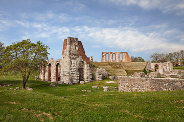 Wall Mural - Gubbio, Perugia, Umbria, Italy: the ancient Roman Theater built in the 1st century BC