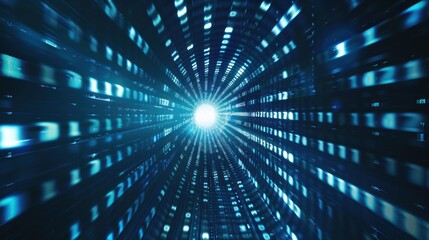 binary tunnel background , Technology concept. High Tech Background