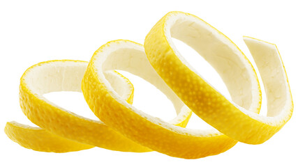 Wall Mural - lemon peel isolated on white background, full depth of field