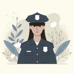 Law Enforcement: Illustration of a Police Officer on Duty