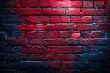 Fototapeta  - Red brick wall, dark background for design 