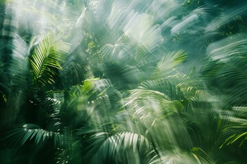 Canvas Print - A lush forest filled with numerous green foliage