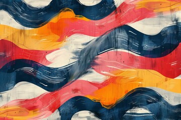 Wall Mural - A painting of a wave of paint on a wall