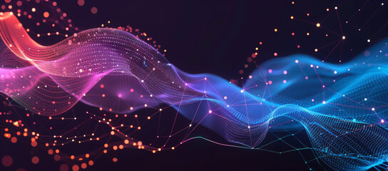 Wall Mural - template for science and technology presentation. plexus style background.