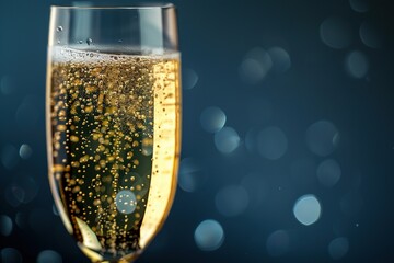 Sticker - Isolated closeup of a glass of champagne or sparkling white wine